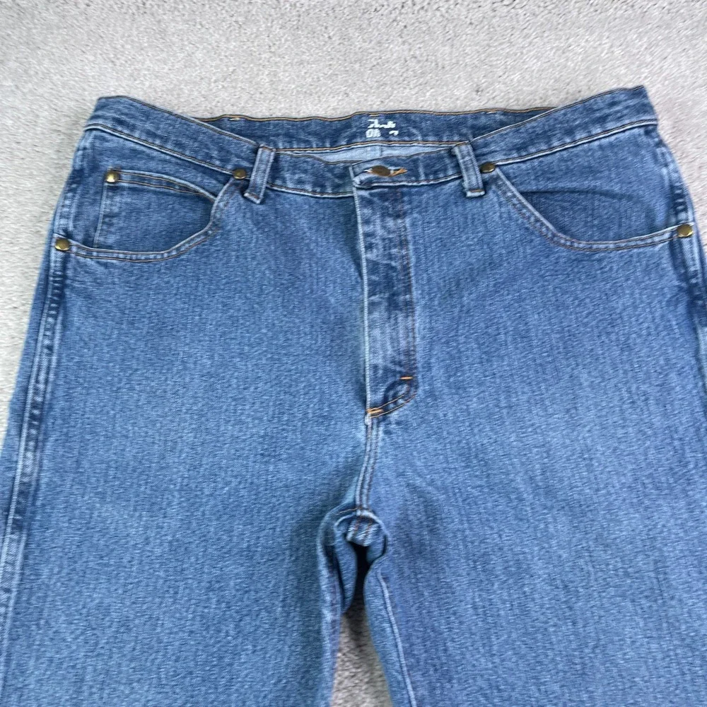 Wrangler Jeans Mens 38x32 Blue Cowboy Cut Slim Fit Premium Performance Denim